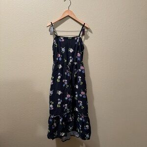 Girl’s M (8) Medium Art Class Black Floral Spaghetti Strap Dress w/ Shorts